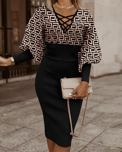 Elegant Contour V-Neck Dress