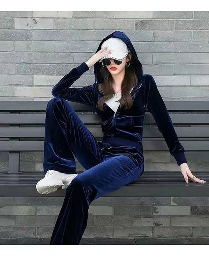 Cozy Velvet Two-Piece Hoodie Set