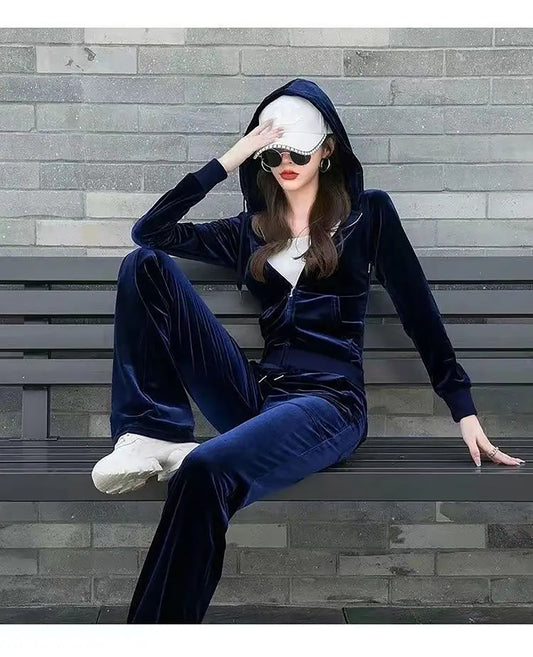 Cozy Velvet Two-Piece Hoodie Set