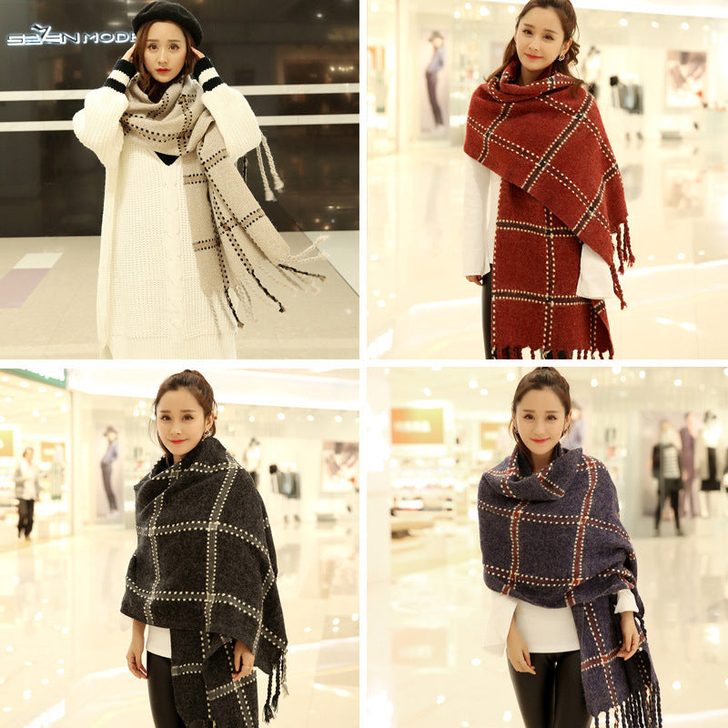 Trendy Tassel Faux Rabbit Scarf - Colorful & Cozy