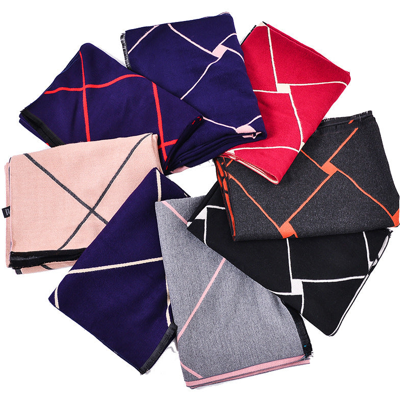 Reversible Plaid Cashmere Wrap