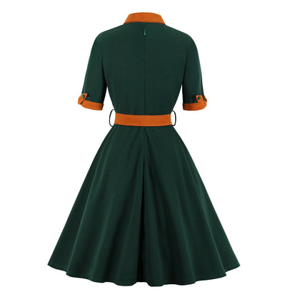 Vintage Inspired V-Neck Swing Dress