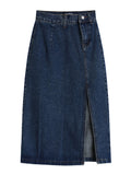 Autumn Elegance Denim Wrap Skirt