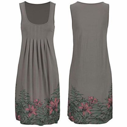 Summer Sleeveless Pleated Dress