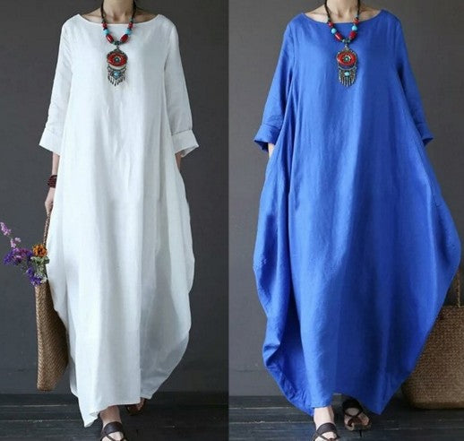 Classic Long Dress in Solid Colors