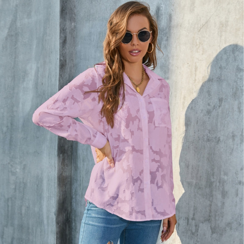 Stylish Casual Chiffon Women's Shirts