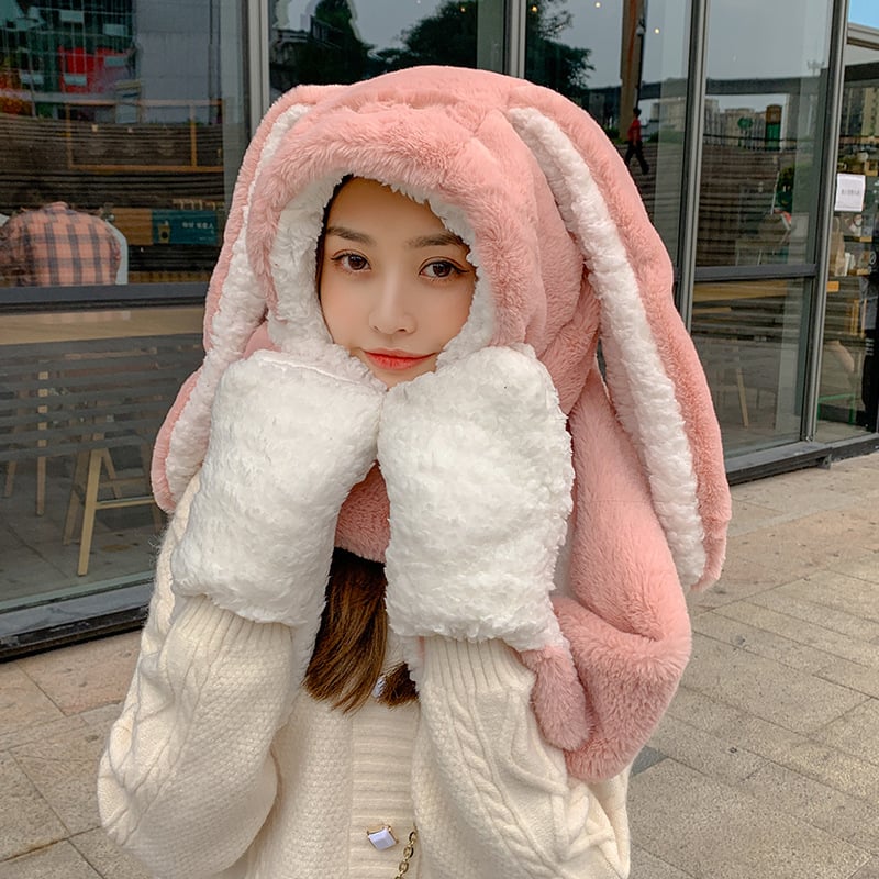 Snuggly Rabbit Ear Hat & Scarf Set