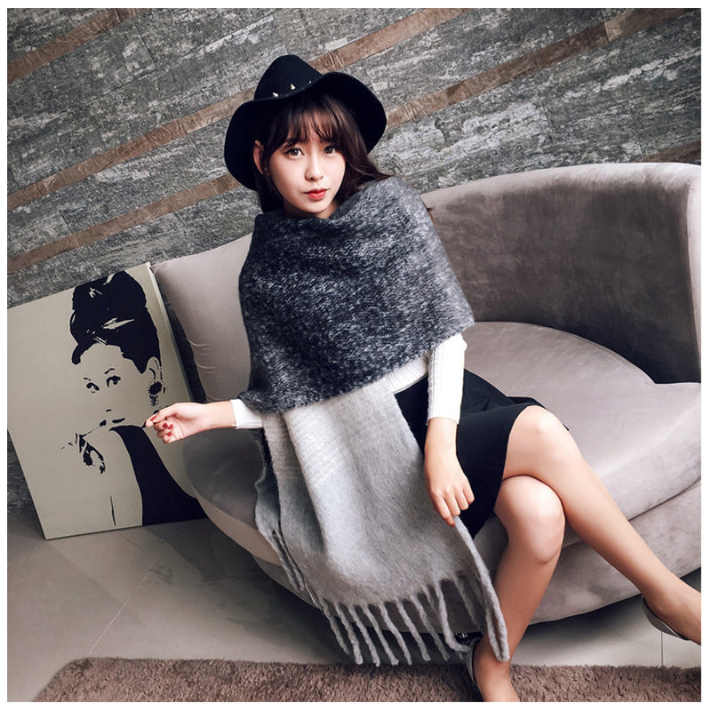 Elegant Color-Block Shawl
