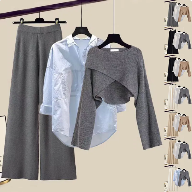 Stylish 3pc Knitted Sweater and Pants Set