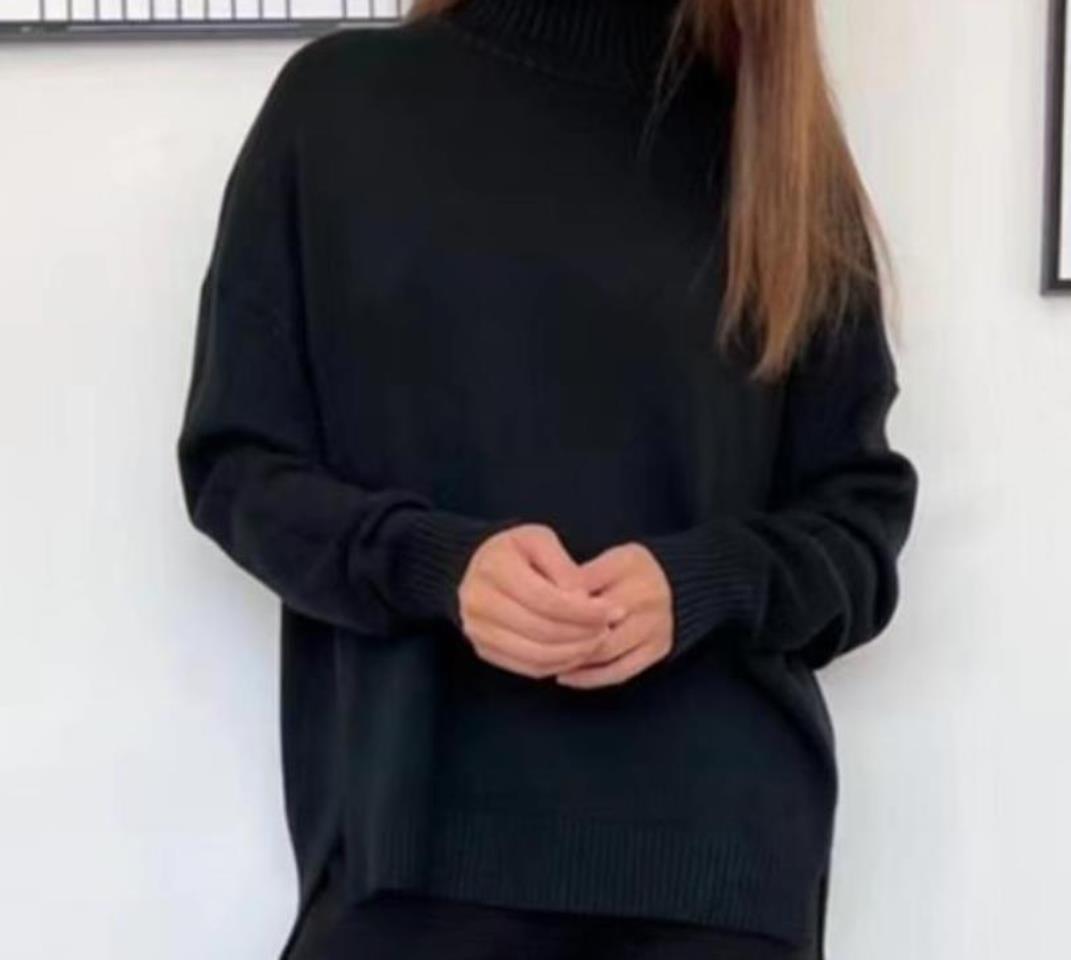 Chic High Neck Knit Set