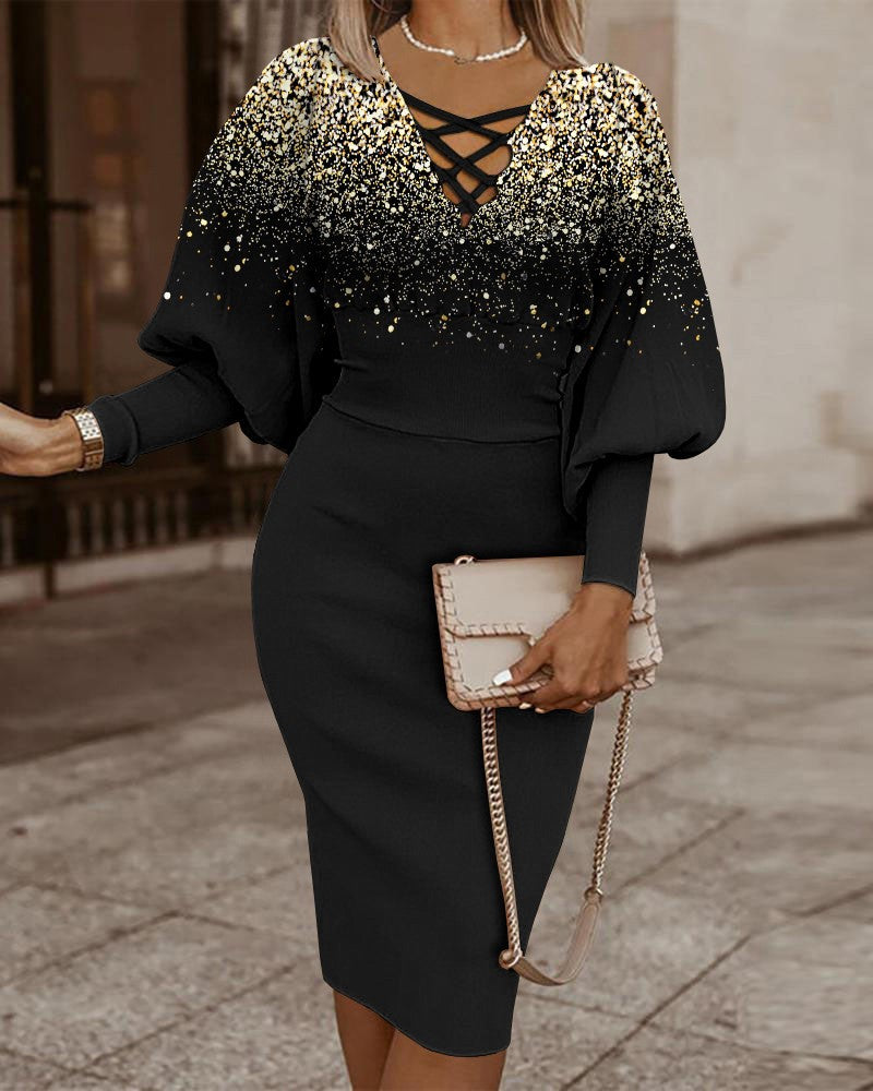 Elegant Contour V-Neck Dress