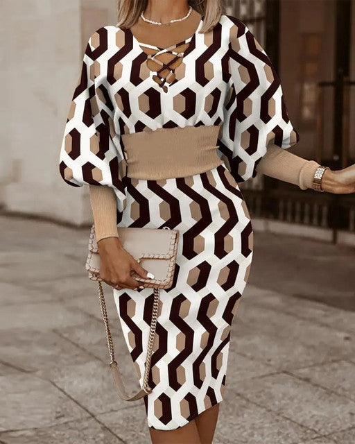 Elegant Contour V-Neck Dress