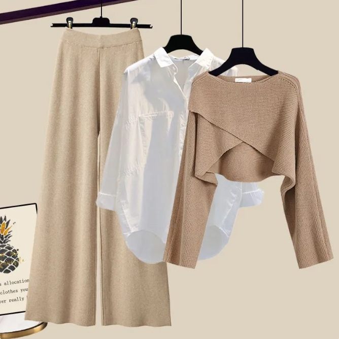 Stylish 3pc Knitted Sweater and Pants Set