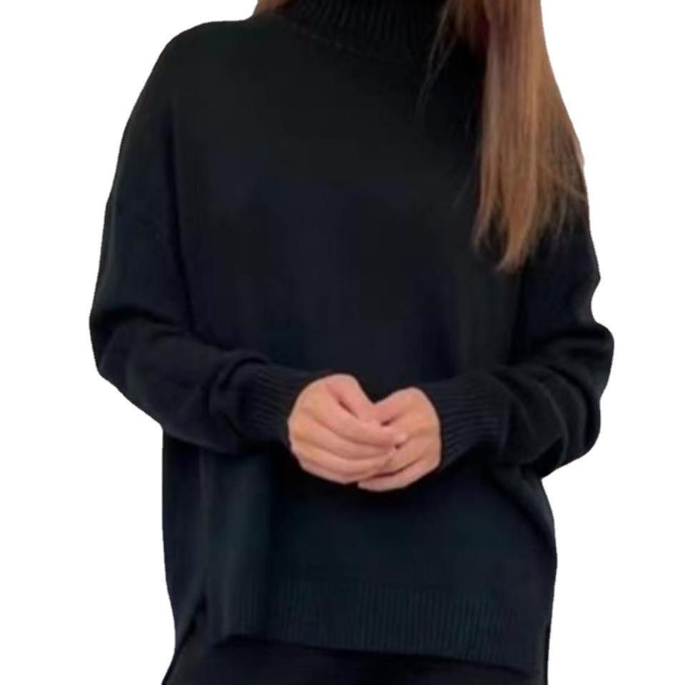 Chic High Neck Knit Set