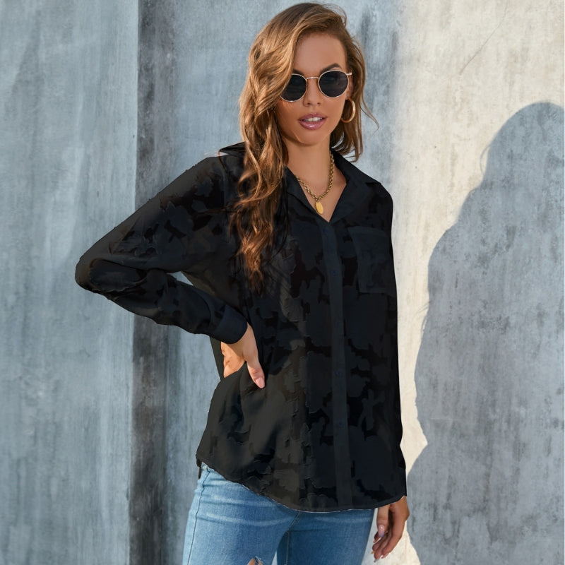 Stylish Casual Chiffon Women's Shirts