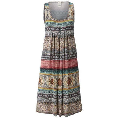 Summer Sleeveless Pleated Dress