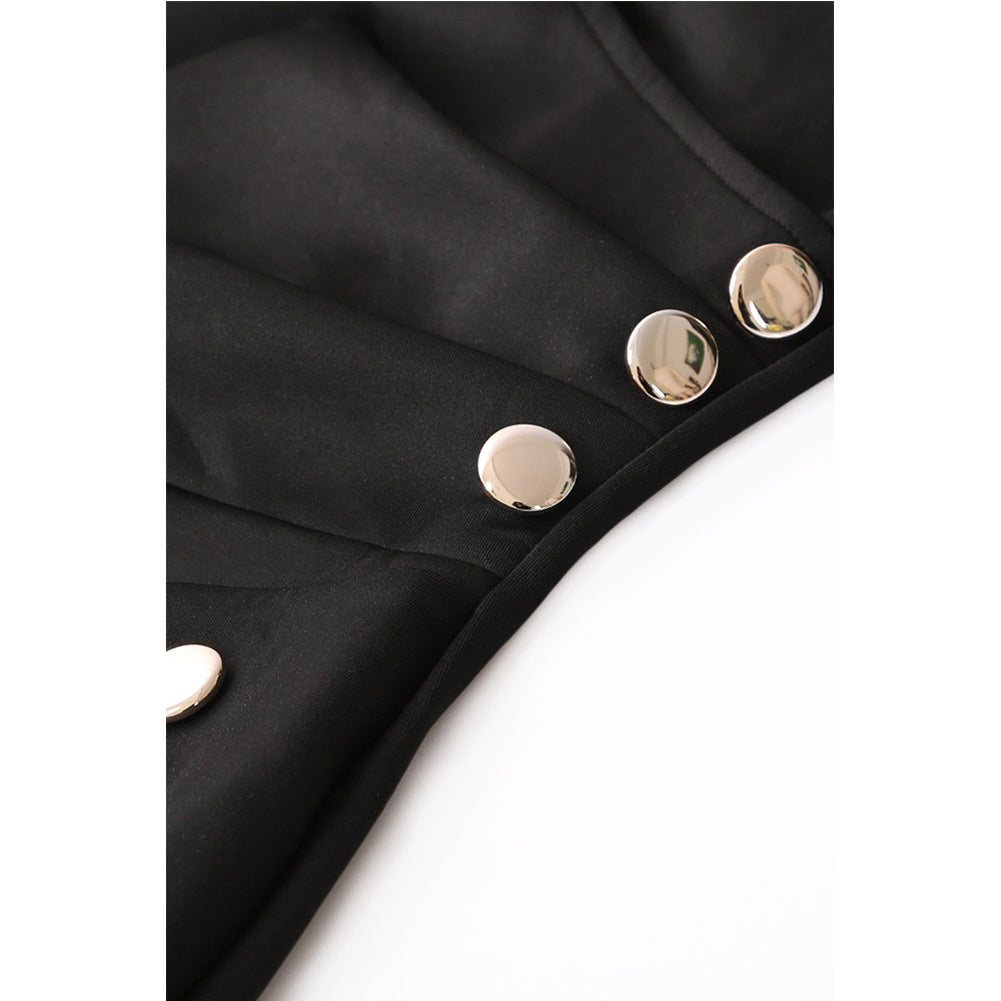 Elegant Asymmetrical Long-Sleeve Dress