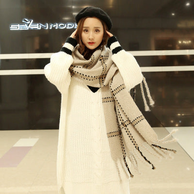 Trendy Tassel Faux Rabbit Scarf - Colorful & Cozy