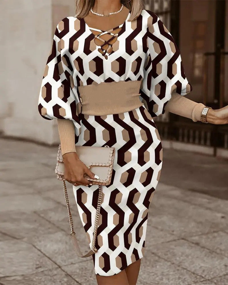 Elegant Contour V-Neck Dress