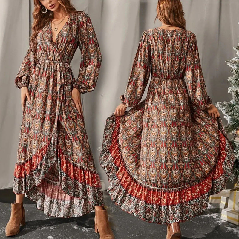 Fashionista V-neck Long Sleeve Dress