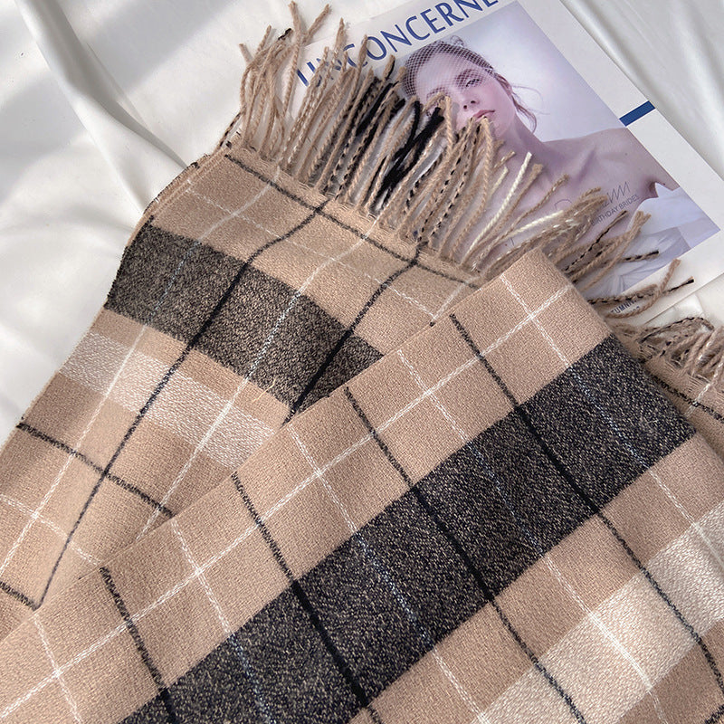 Autumn Chic Plaid Scarf Wrap