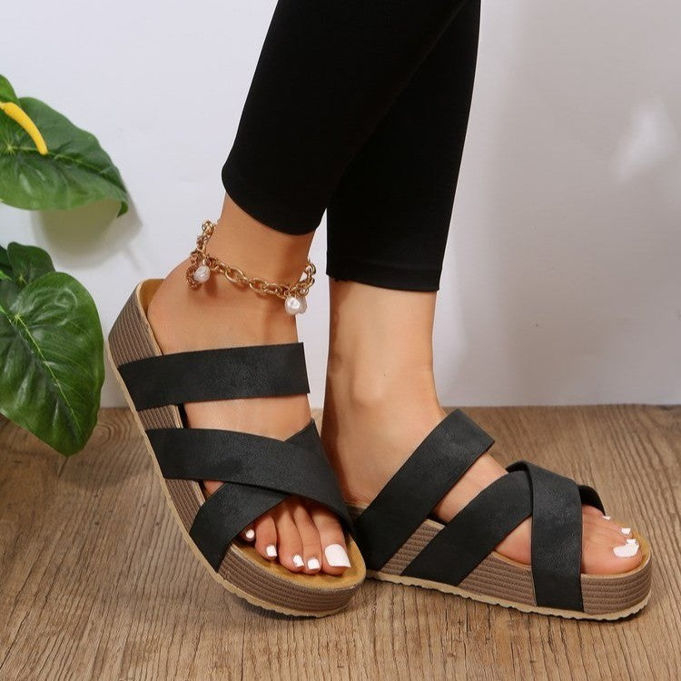 Elegant Cross-Strap Sandals