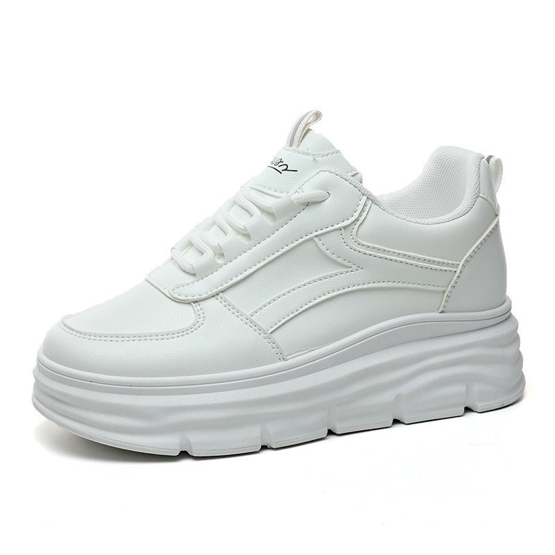 Ladies' Stylish Leather Platform Trainers