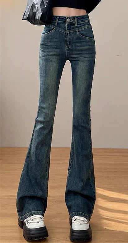 Elegant Cropped Denim Trousers