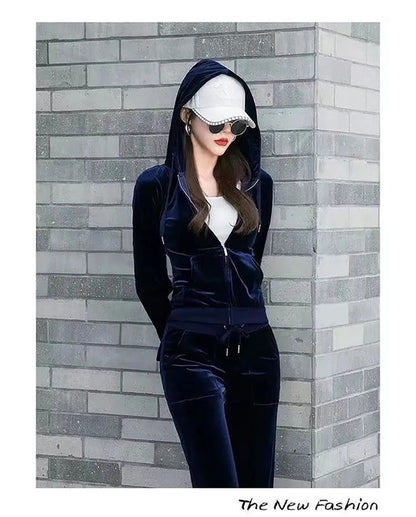 Cozy Velvet Two-Piece Hoodie Set