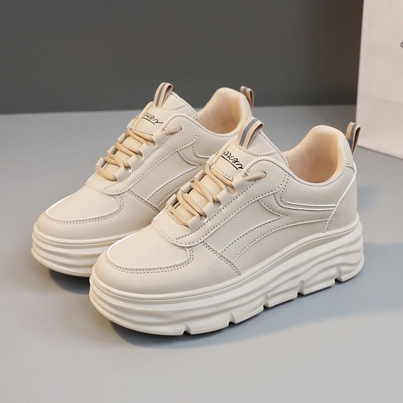 Ladies' Stylish Leather Platform Trainers