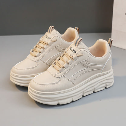 Ladies' Stylish Leather Platform Trainers