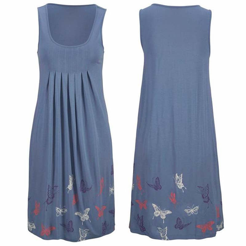 Summer Sleeveless Pleated Dress
