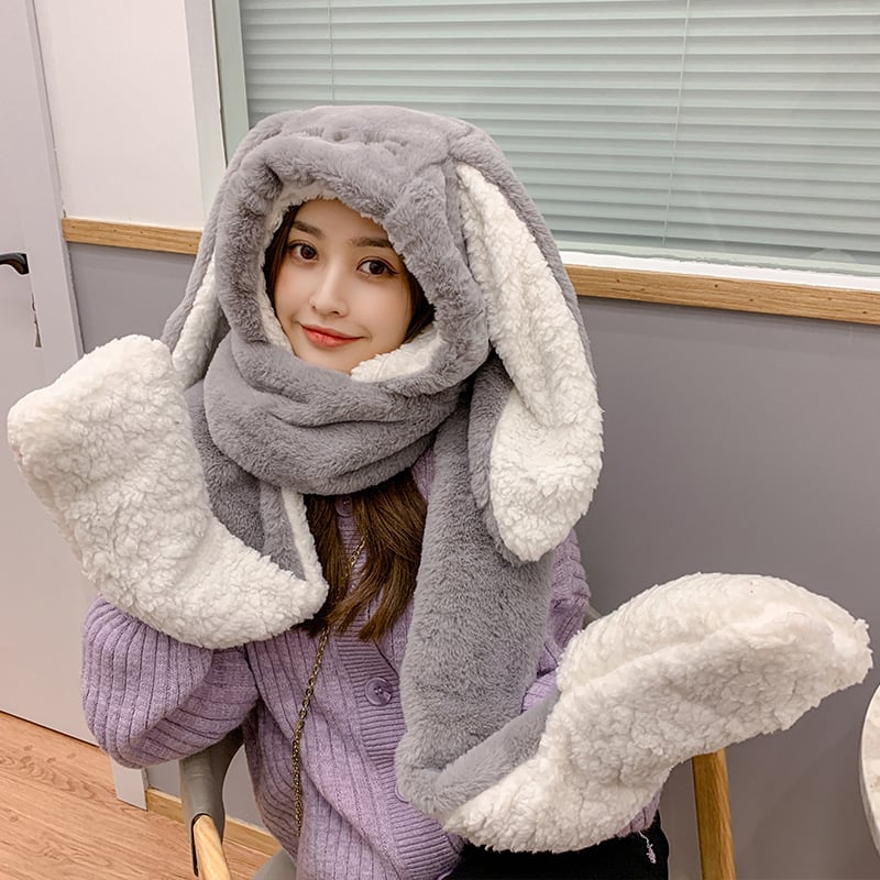 Snuggly Rabbit Ear Hat & Scarf Set