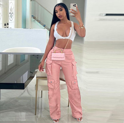 UrbanEase High Waist Straight Leg Pants