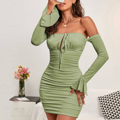 Stylish One-Line Shoulder Party Dress