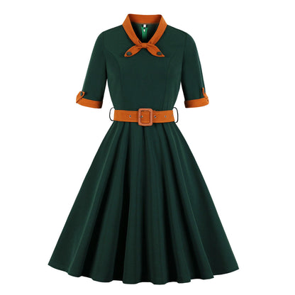 Vintage Inspired V-Neck Swing Dress
