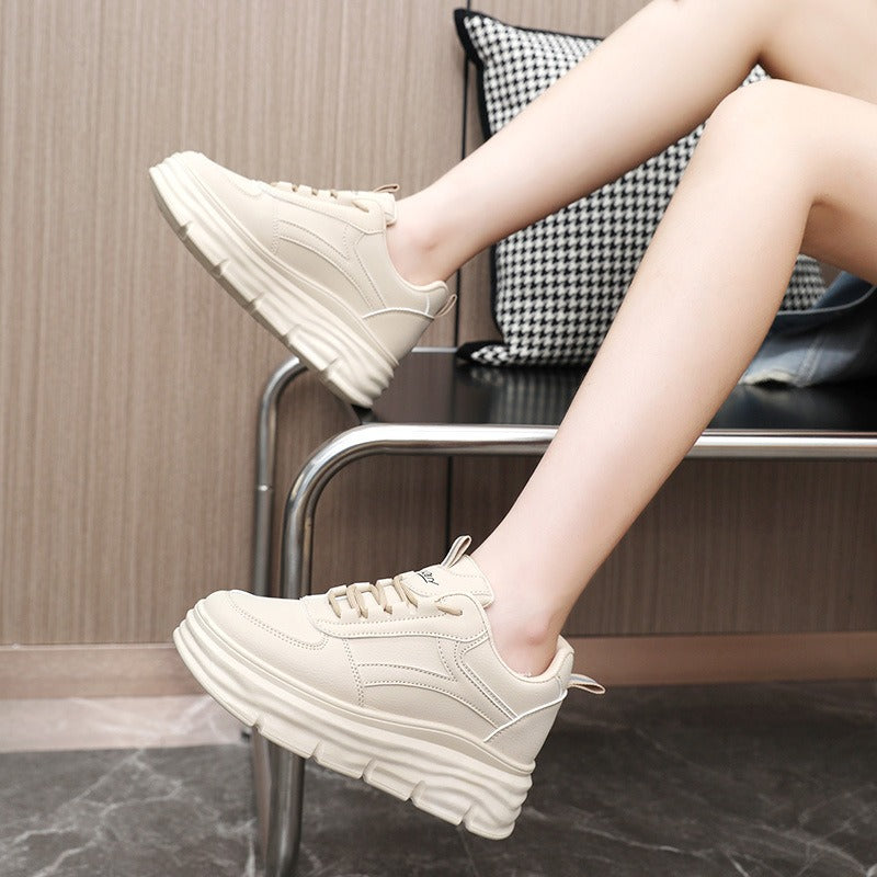 Ladies' Stylish Leather Platform Trainers
