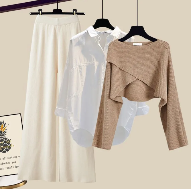 Stylish 3pc Knitted Sweater and Pants Set