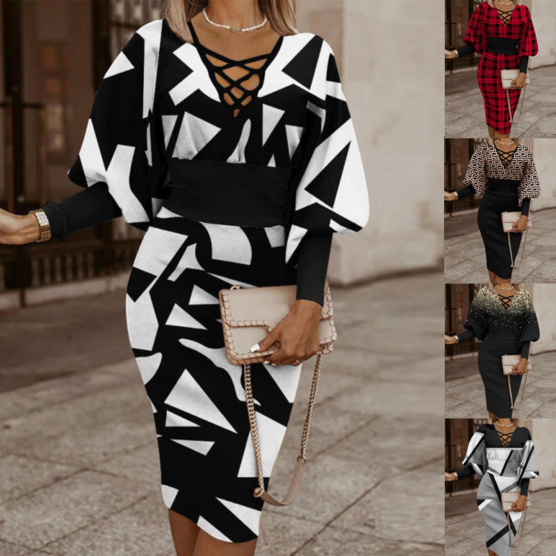 Elegant Contour V-Neck Dress