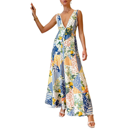 Summer Casual Sleeveless Floral Dress