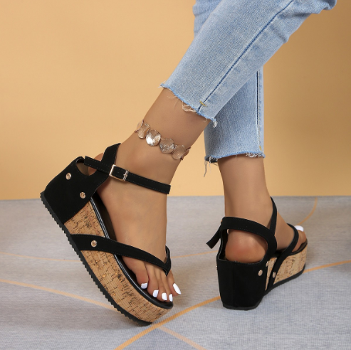 Stylish Slope Heel Waterproof Sandals