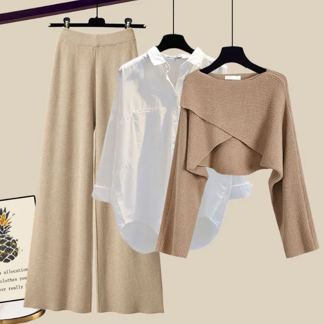 Stylish 3pc Knitted Sweater and Pants Set