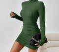 Chic Slimline Knit Turtleneck Dress