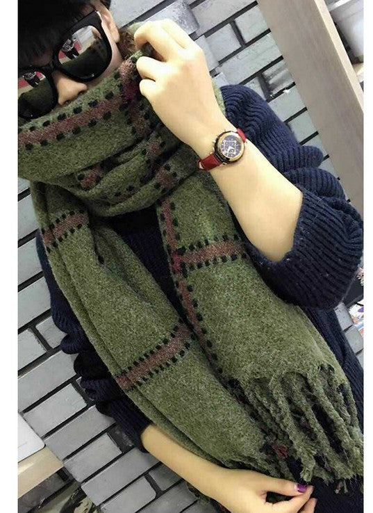 Trendy Tassel Faux Rabbit Scarf - Colorful & Cozy