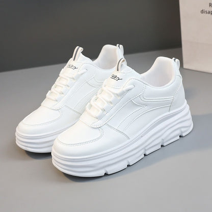 Ladies' Stylish Leather Platform Trainers