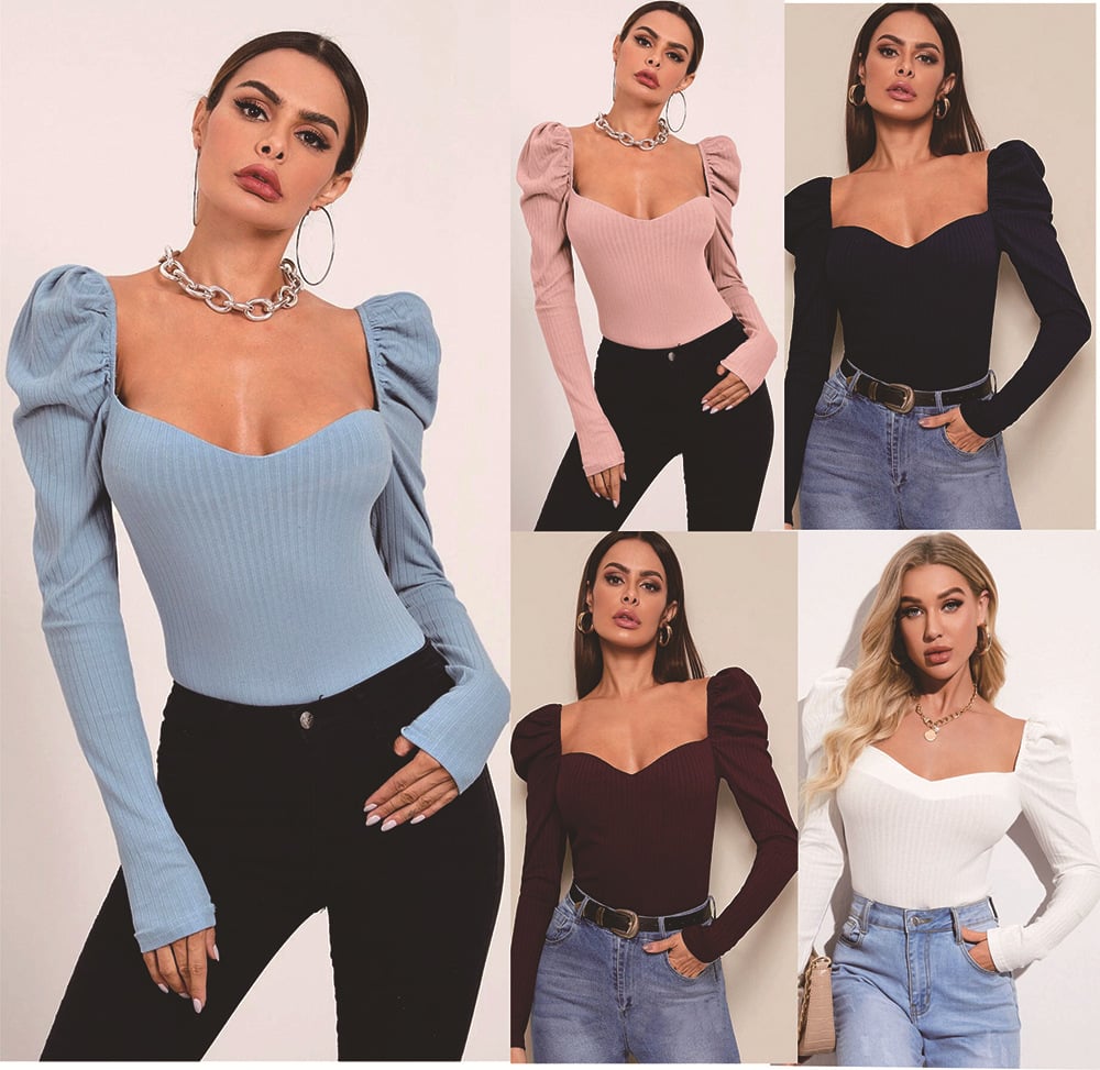 French-Inspired Puff Sleeve Top