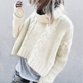 Cozy High Neck Cable Knit Sweater