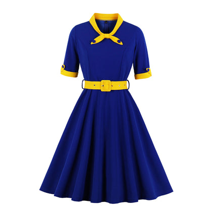 Vintage Inspired V-Neck Swing Dress