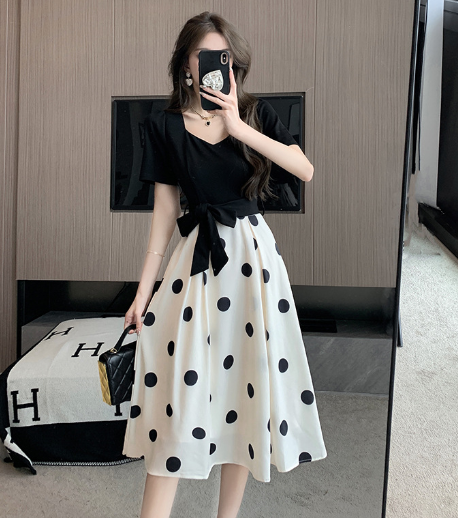 Polka Plus Chiffon Dress