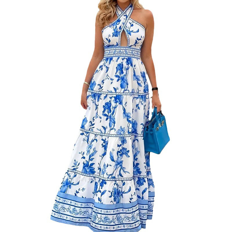 Elegant Summer Halter Maxi Dress
